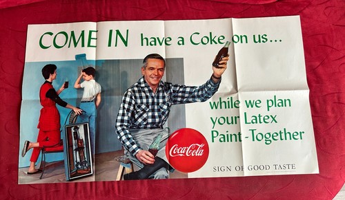 Poster coca cola 1957 vernice - coca-cola,