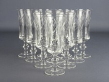 VINTAGE SERVIZIO BICCHIERI 10 CALICI IN CRISTALLO MODERNARIATO DESIGN 1970
