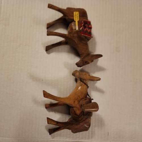 Asini legno intagliato a - 2, in
