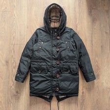 BURBERRY BRIT Piumino parka donna con cappuccio fodera Novacheck marchio di...