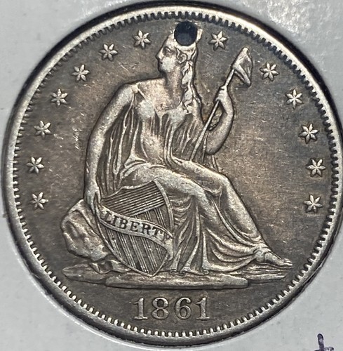 Mezzo dollaro 1861 seduto