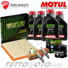 Tagliando DUCATI Monster 750 1996-2001 Kit Olio Motul 5100 15W50 Filtri Candele