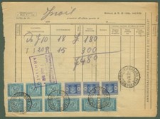 Modello n.32 delle Poste. Conteggio cumulativo di Corrispondenza del 1948