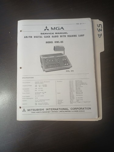 Mga mitsubishi rwl manuale - mitsubishi, 85