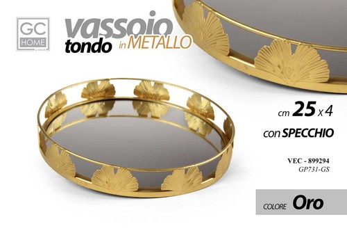 Vassoio metallo tondo rotondo - vassoio,
