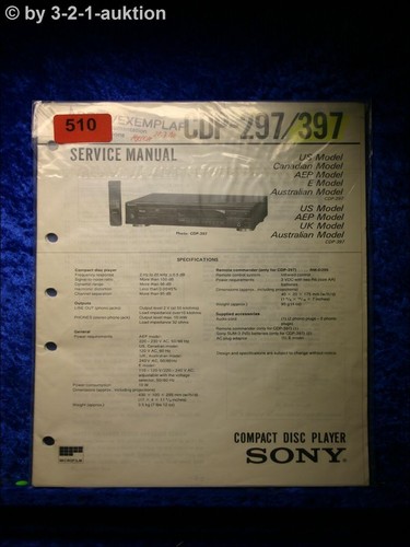 Sony manuale servizio - manuale, cdp
