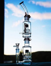 17" tall matrix Recycler rig Bong Glass Water pipe Smoking detach 18MM shisha