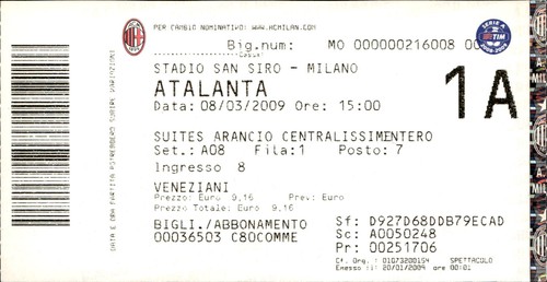 Biglietto stadio atalanta - biglietto,