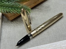 Zenith Penna Stilografica Extra Laminato Oro 18k Vintage Italiana 1950 Bottone Riempitivo