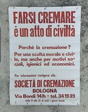 manifesto pubblicitario antico insegna poster cremazione arte funeraria cartello
