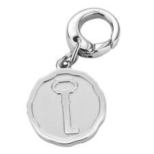 FOSSIL Charm Ciondolo Tondo Acciaio Inox con Motivo Chiave Regalo JF00038040
