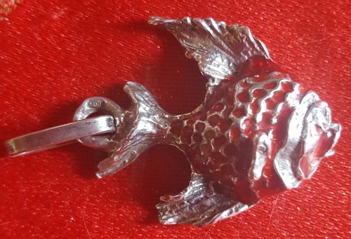 Antico ciondolo pesce argento - antico,