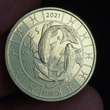Moneta Repubblica Di San Marino 5 Euro 2021 Fdc Segno Pesci  Lotto 894 