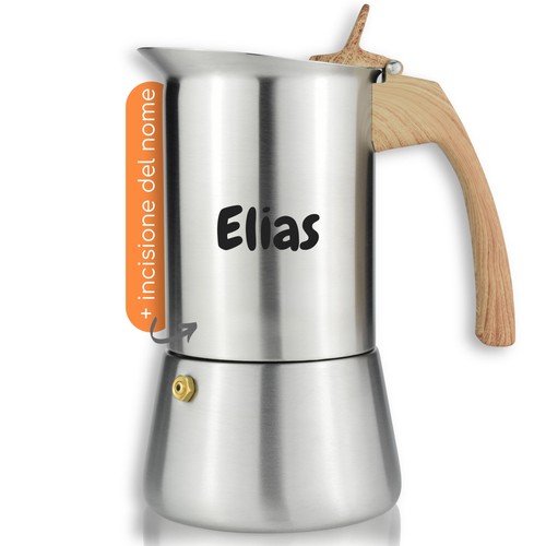 Caffettiera con incisione 2 - caffettiera,