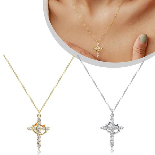 Collana croce corona marcata