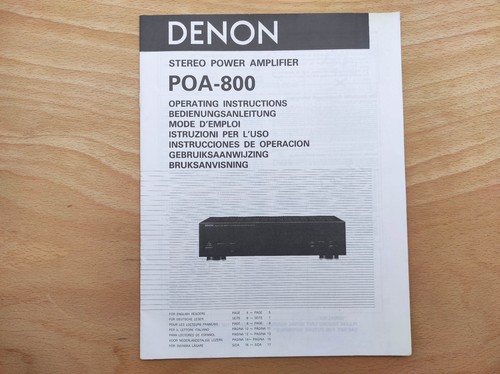 Denon poa 800 - denon, manual