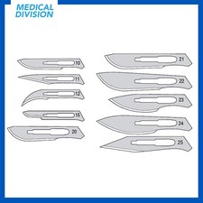100 Lame per manico da bisturi monouso sterili in acciaio inox - lama chirurgica