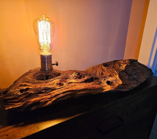 Lampada legno bordo vivo - lampada, in