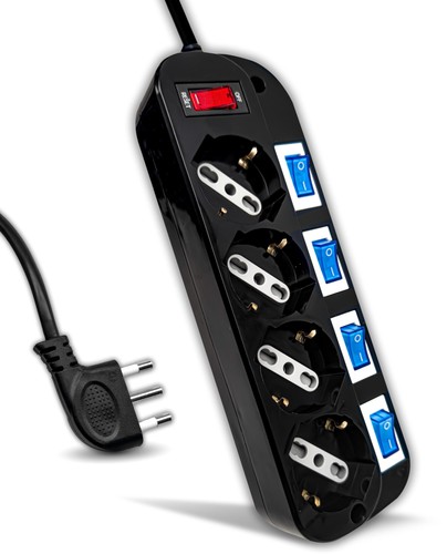 Multipresa elettrica nera con - multipresa,