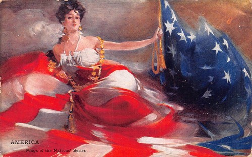 Cartolina america bandiera - america,