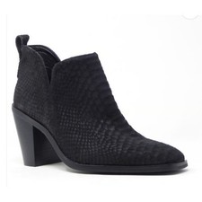 Stivaletti Jeffrey Campbell neri in pelle scamosciata pelle di serpente testurizzata con tacco 9M NUOVI