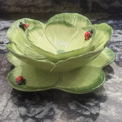 Piatto ciotole fiori - , verde