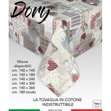 TOVAGLIA DORY tirolese CUORE MARGOT ROSSO in cotone