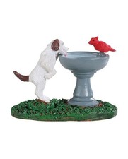 Lemax Bird Bath Dog Fountain