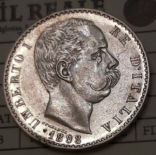 UMBERTO I 2 LIRE 1898  PERIZIATA SPL+  FONDI SPECULARI