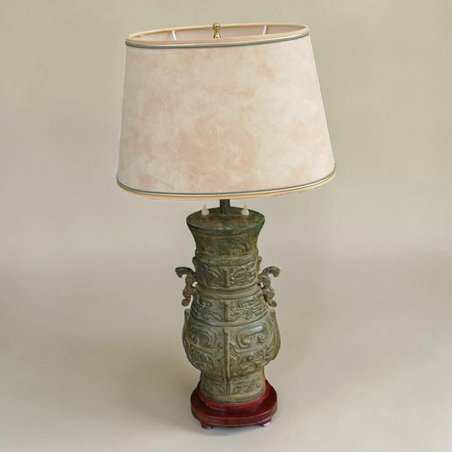 Lampe bronze chinoise - lampe,