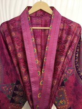 Abito lungo kimono rosa e