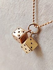 Ciondolo DADI portafortuna gioco d'azzardo, in Oro giallo 18kt, (Grammi 1,60)