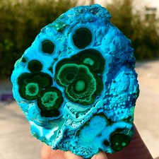 372G Crisocolla Naturale/Malachite Trasparente Grappolo Campione Minerale Ruvido