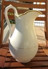 Richard Ginori Grande Brocca X Catino Ceramica Fine 1800 Circa Filo Oro Difetto