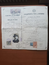 Venezia - Passaporto per L'interno completo di marche da Bollo - 1917
