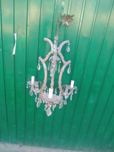 Antico lampadario vetro - antico, di