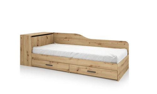 Letto singolo con due cassetti
