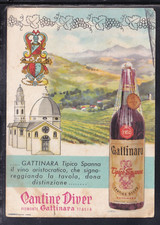 Cartolina Pubblicitaria Gattinara Tipico Spanna Cantine Diver KN410