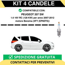 KIT 4 CANDELE per PEUGEOT 207