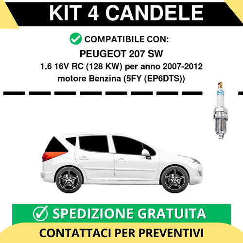 Kit candele per peugeot 207 - kit,