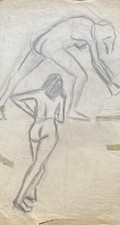 Studi Del Nudo Femminile Figure Schizzo Anonimo Sconosciuto Matita 20. Secolo