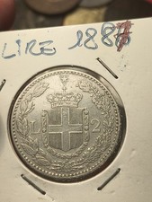 REGNO D'ITALIA RE UMBERTO I° SAVOIA Moneta 2 LIRE 1887 ARGENTO 10 Grammi 