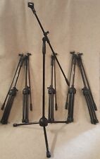 6 ASTE MICROFONO Asta Giraffa in metallo Nero + Clip incluse