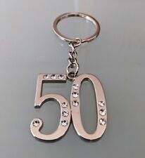 Portachiavi 50 anni in Metallo Bomboniera Segnaposto Gadget Compleanno Festa