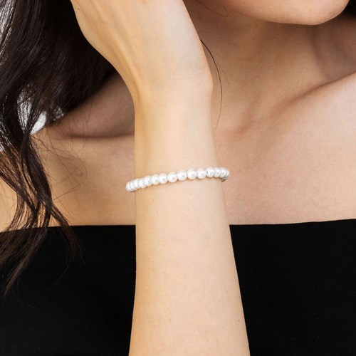 Bracciale con perle bianche