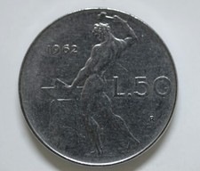 50 LIRE VULCANO 1° TIPO REP. ITALIANA MILLESIMO 1962