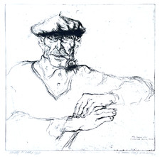 Walter PIACESI "L'uomo dal fiore in bocca" 1968 acquaforte originale firmata