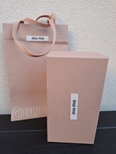 Authentic Miu Miu Black Box 18x10x9 cm + Pink Lining + Shopping Bag –Luxury Gift