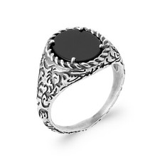 Anello signet uomo - in, argento