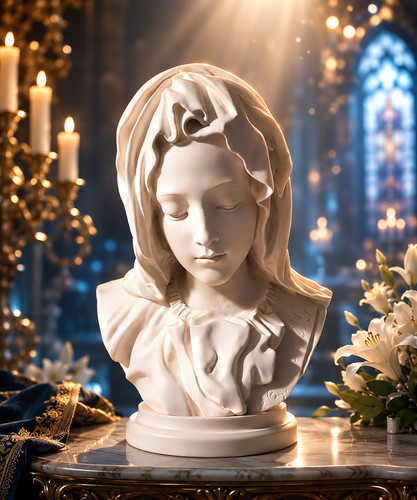 Pietà maria busto statua - 8,